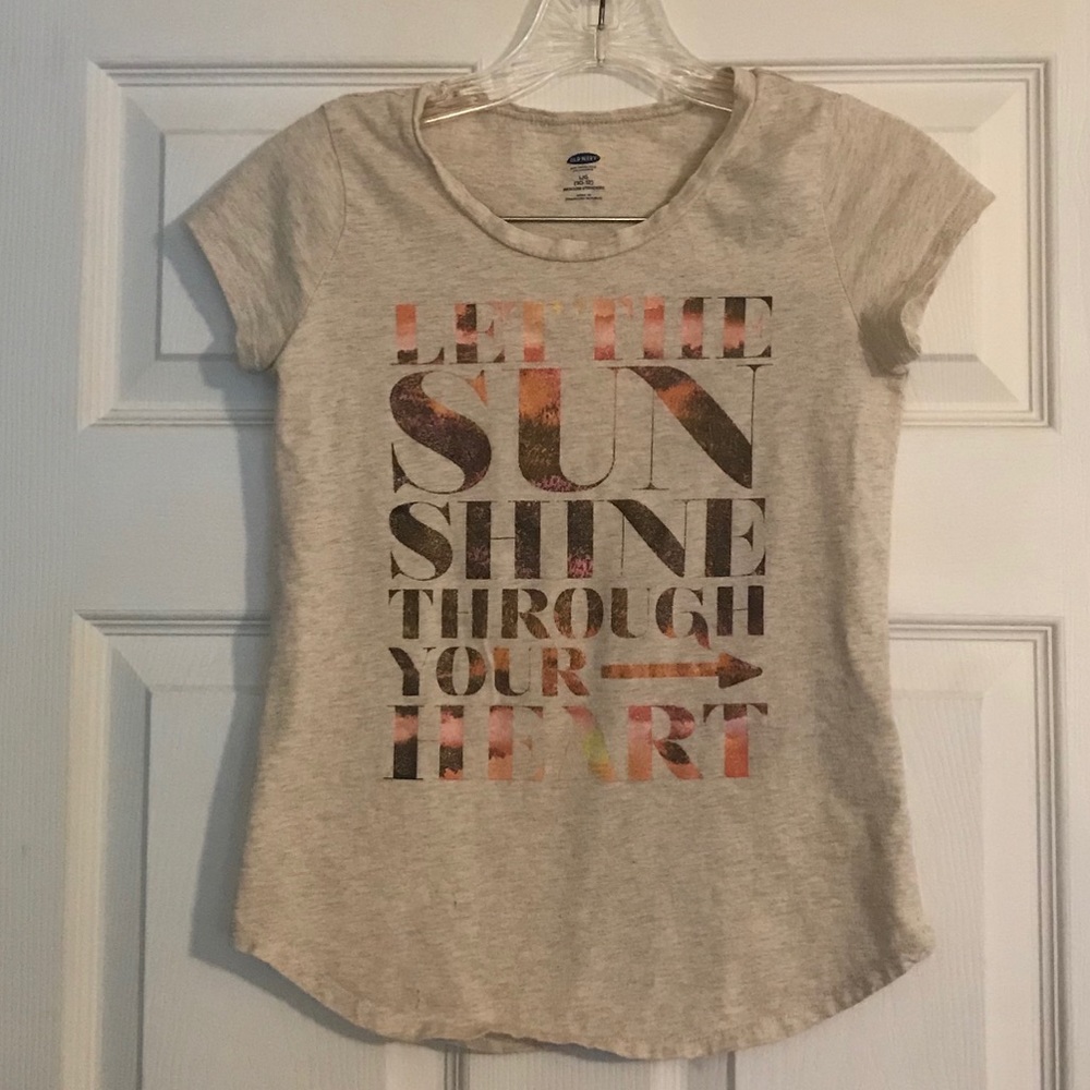 Girl’s Old Navy Shirt Size L 10/12 Let The Sun Shine Through Your Heart